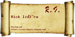 Rick Izóra névjegykártya